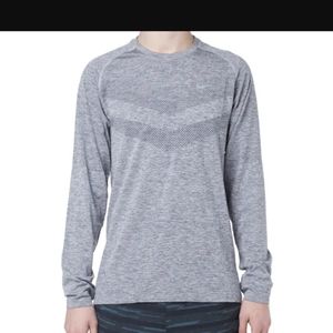 Nike DRI-FIT Long Sleeve Running Shirt In Dark Gray Heather